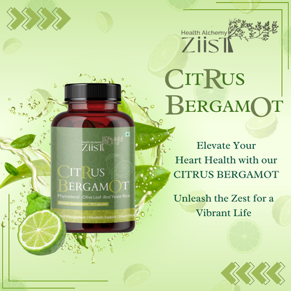 "Citrus Bergamot & Phytosterols 1200mg alongside olive leaf extract"