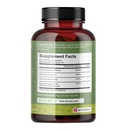 "Citrus Bergamot & Phytosterols 1200mg for heart health support"