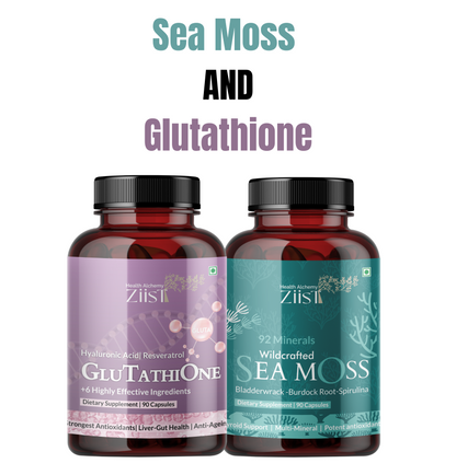 Hair and skin care pack ( Wildcrafted Sea Moss and Glutathione supplement for healthy skin and hair ) { Duo }